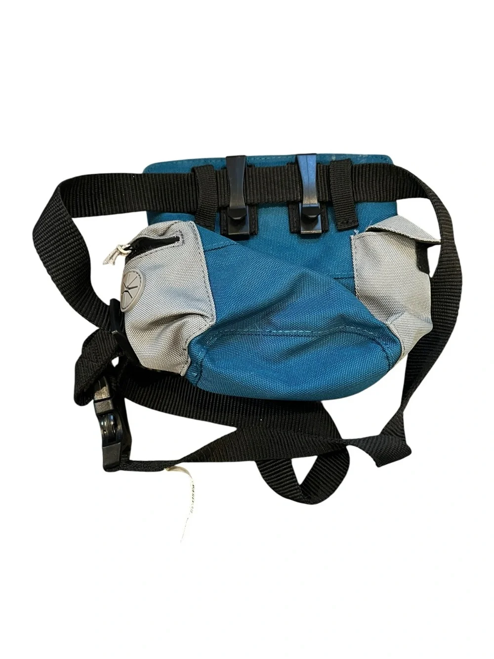 Arcadia Trail Teal and Gray Belt Bag for Treats with Black Strap Dog Training